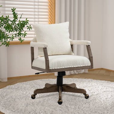 Farmhouse desk best sale chair without wheels